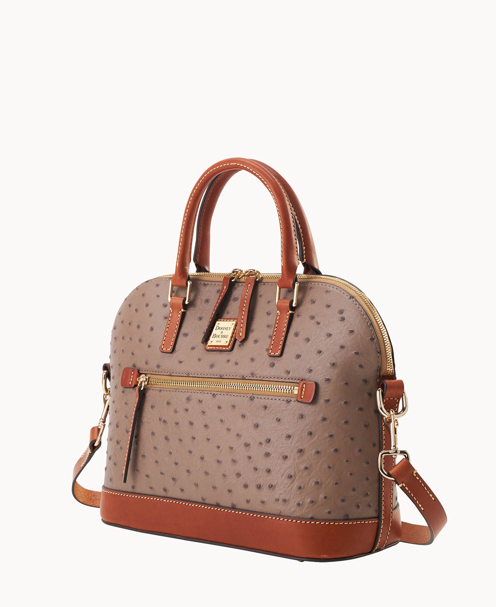 Ostrich Domed Zip Satchel - Image 28