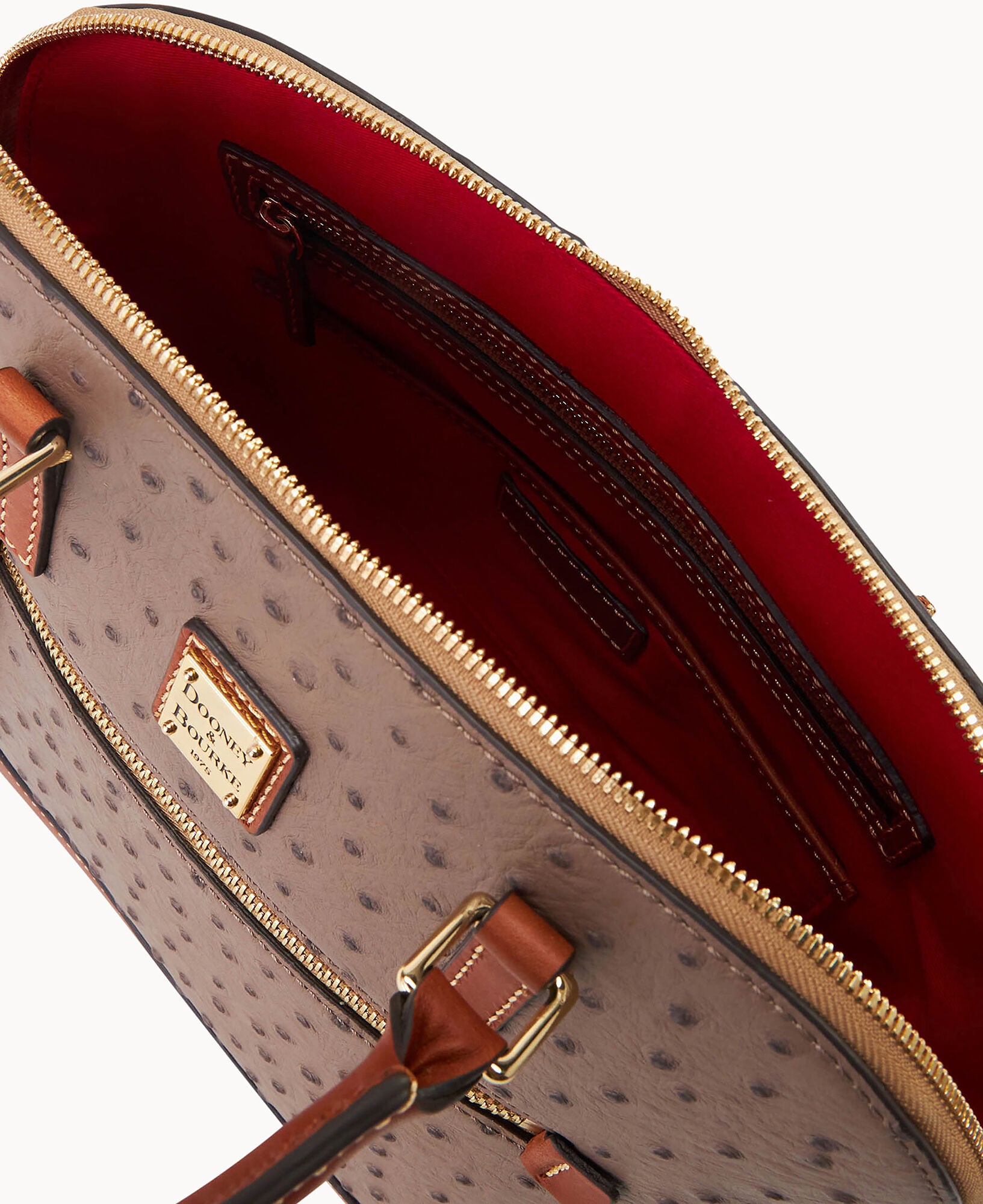 Ostrich Domed Zip Satchel - Image 29
