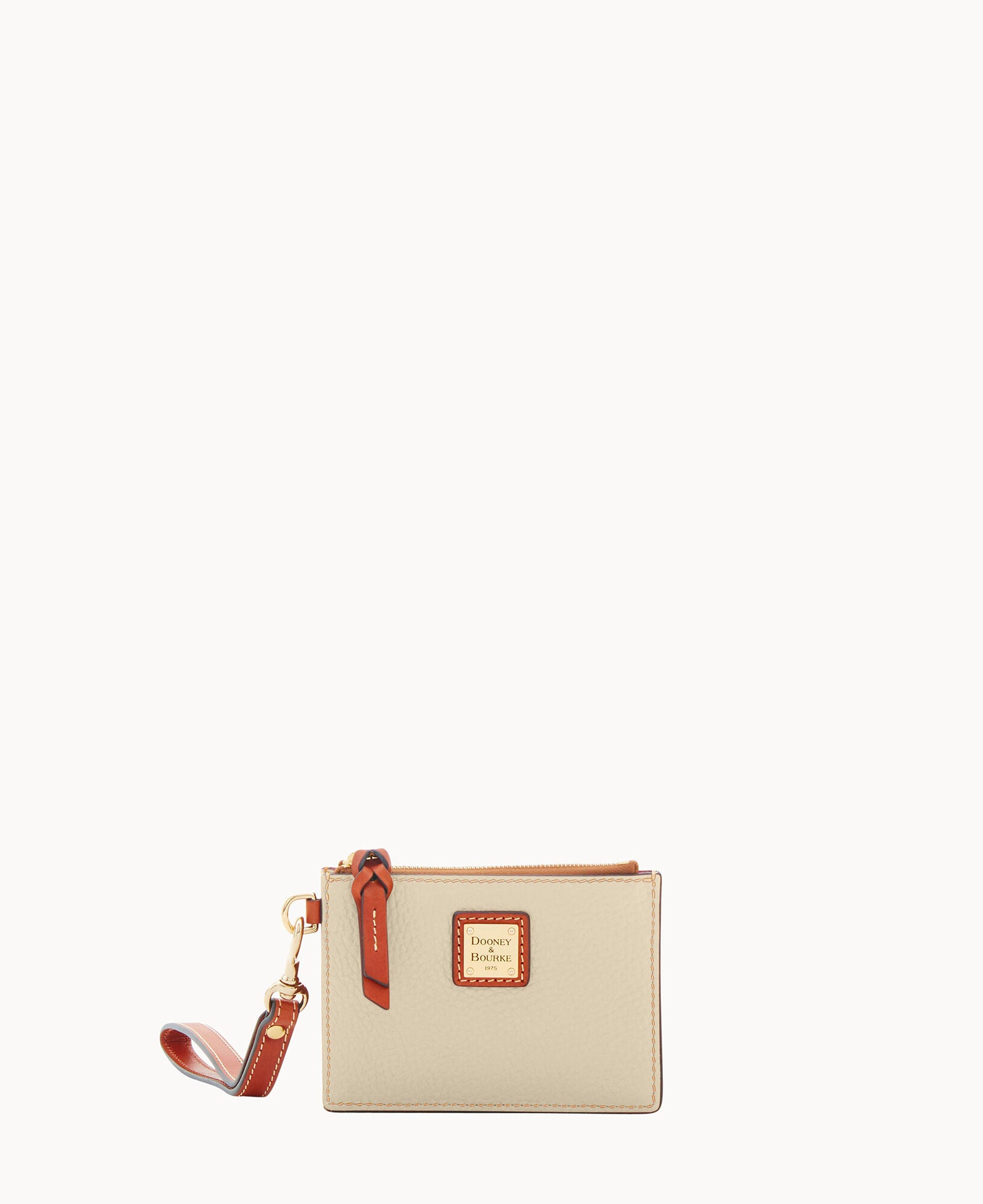 Pebble Grain Zip Top Credit Card Wristlet